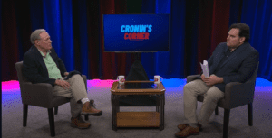 Two men on a talk show, Cronin's Corner.